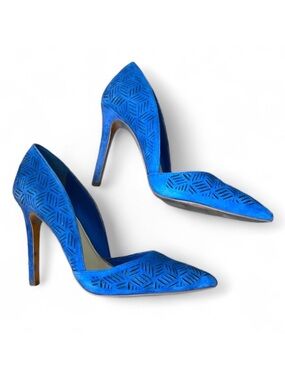 Jessica Simpson CHARIE Pointed Toe Blue Suede Stiletto Pumps Heels Size 7 Shoes